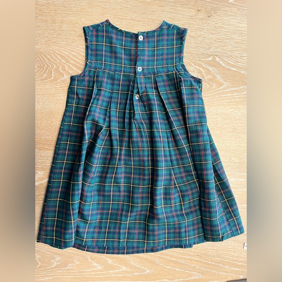 Girls Vintage Green Plaid girls jumper dress size‎ 4 handmade Christmas holiday - Picture 5 of 7